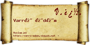 Varró Ádám névjegykártya