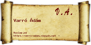 Varró Ádám névjegykártya